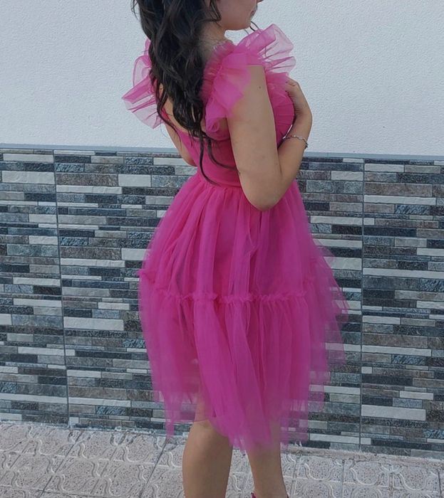 Rochie ocazie tull roz