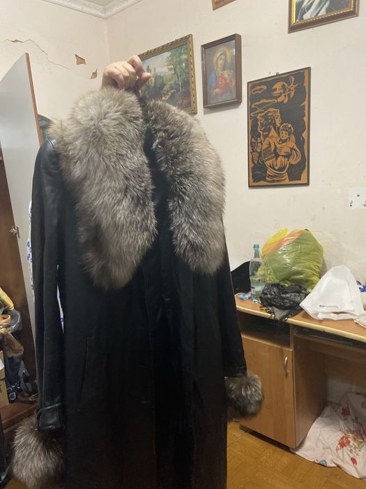 Кожаный плащ с подкладом