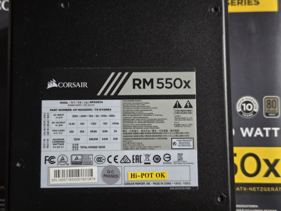 Sursa ATX Corsair RM550x, 80 PLUS Gold, Full Modulara