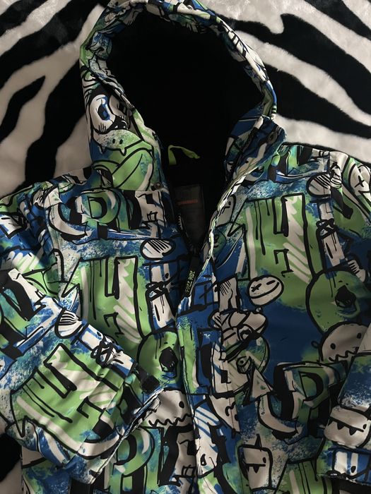 Geaca 7-8 ani kaki si verde multicolor