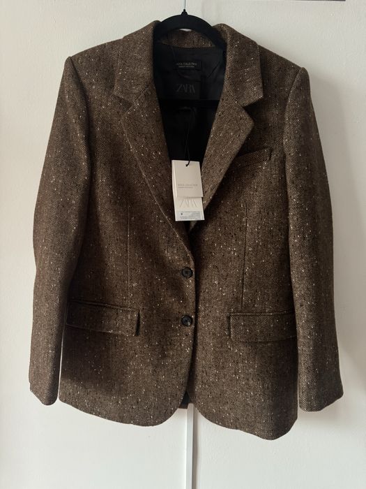 Коричневый блейзер Zara, S размер