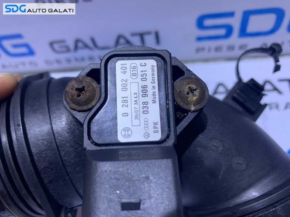 Tub Tubulatura Cot Conducta Intercooler cu Senzor MAP Presiune Aer VW Touareg 2.5 TDI R5 BAC BLK BPD BPE 2003 - 2010 Cod 7L6145795AA 038906051C 0281002401[S0312]