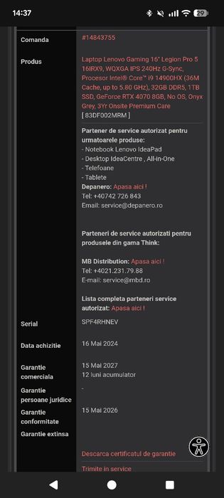 Lenovo Legion Pro 5 16IRX9 14900HX 4070