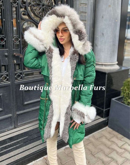 Ново яке с много богат естесвен косъм от лисица