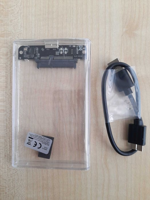 RACK - Carcasa externa transparenta HDD/SSD 2.5 inch, USB-C - noua, sigilata – 45 Lei