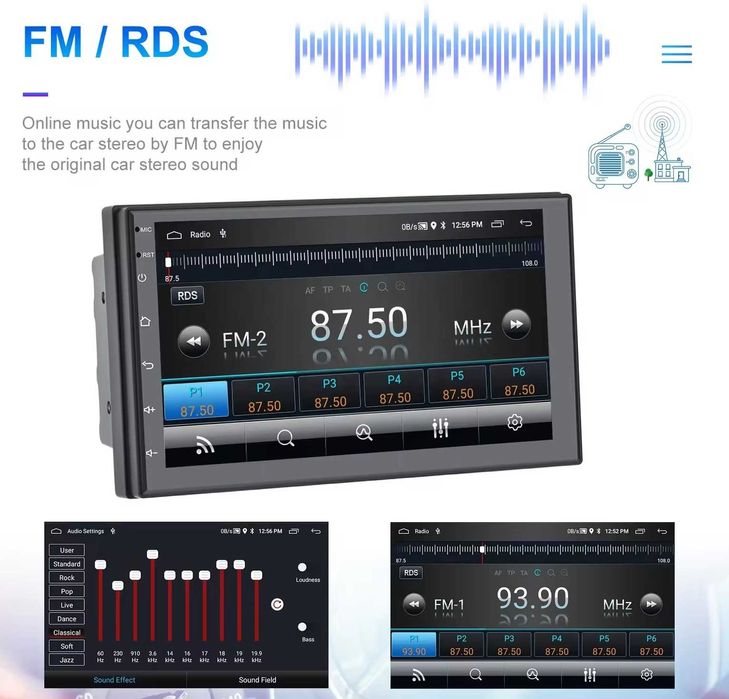 Мултимедия плеър двоен дин навигация за кола автомобил Android Carplay