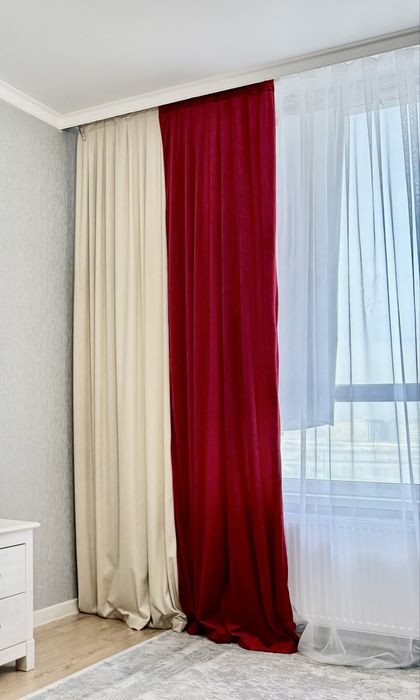 Продам красно-бежевые шторы