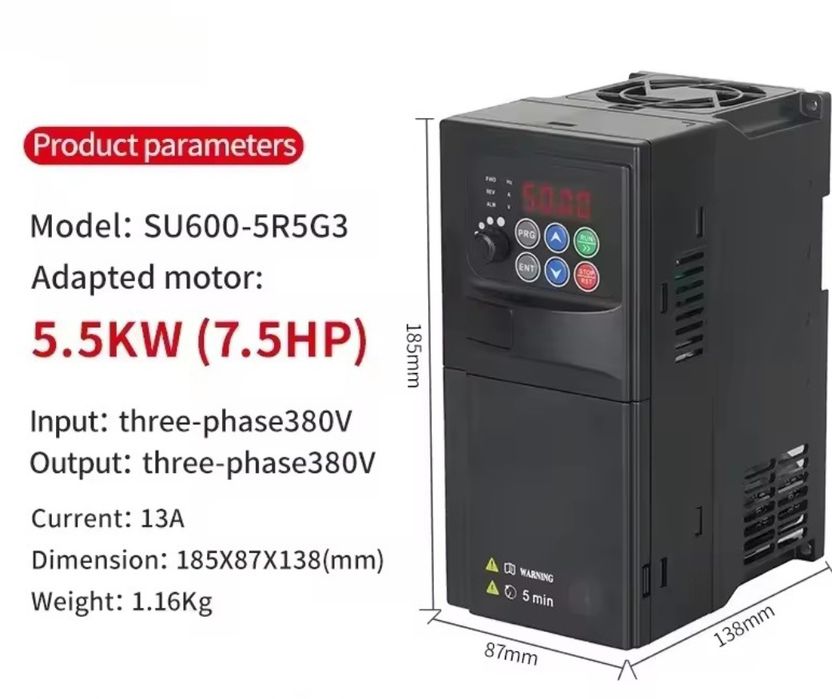 Convertizor frecventa trifazat 5.5 kw