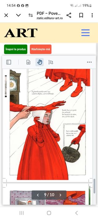 Carte "Povestea slujitoarei" de Margaret Artwood..