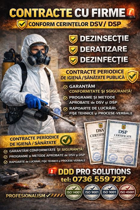 Servicii dezinfecție dezinsectie deratizare