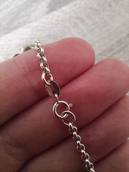 Set argint 925 cu pietre culoarea peridot