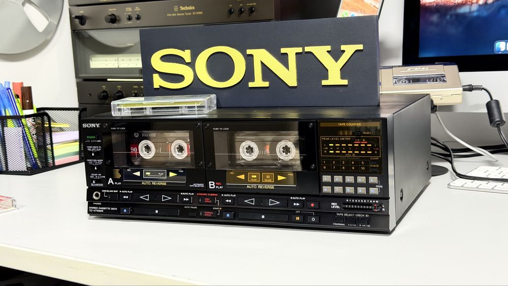 Sony TC-V710WR – Stereo Double Cassette Deck Auto Reverse | Dolby B/C | High Speed Dubbing | AMS | Made in Japan