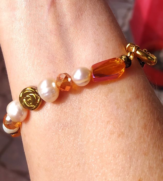 НОВИ! Натурални перли,  Сваровски кристали УНИКАТИ