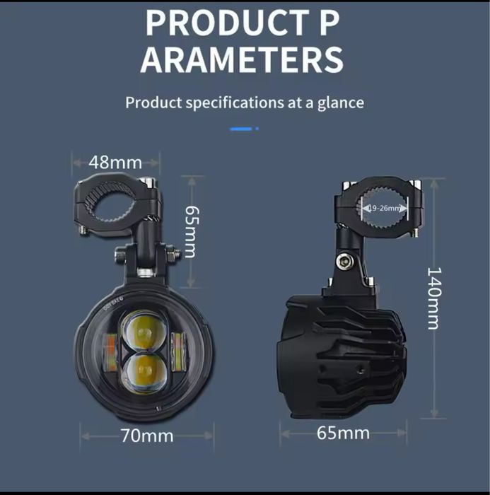 Proiectoare moto LED Bmw GS kit cablaj inclus, ATV SUV OFF ROAD