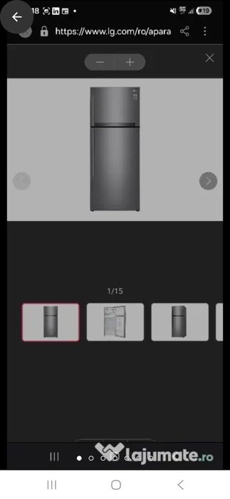 Frigider cu 2 usi LG GTB583PZHZD no frost wifi 410 L