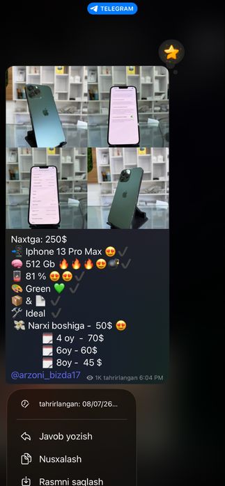Iphone 13 max va 8