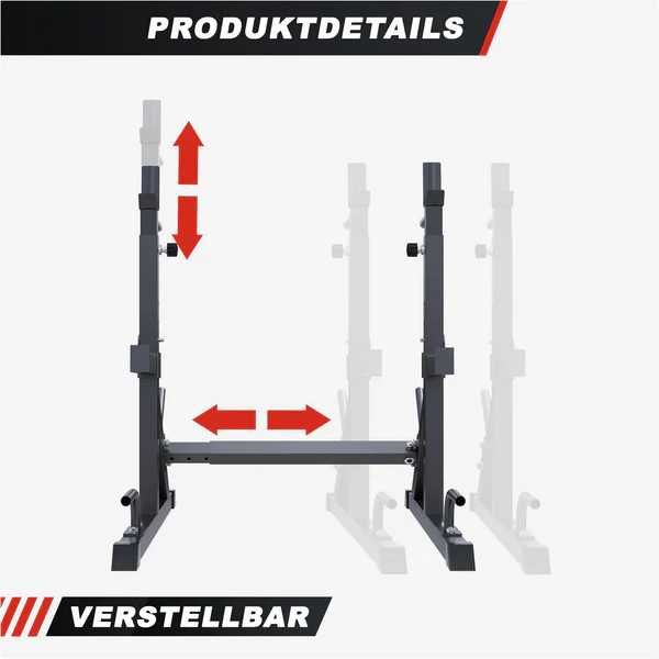 Squat Rack multifunctional, negru, Gorilla Sports