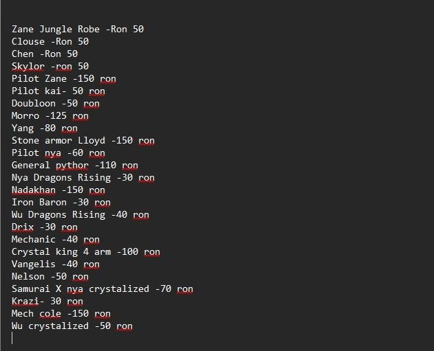 Vand figurine lego ninjago