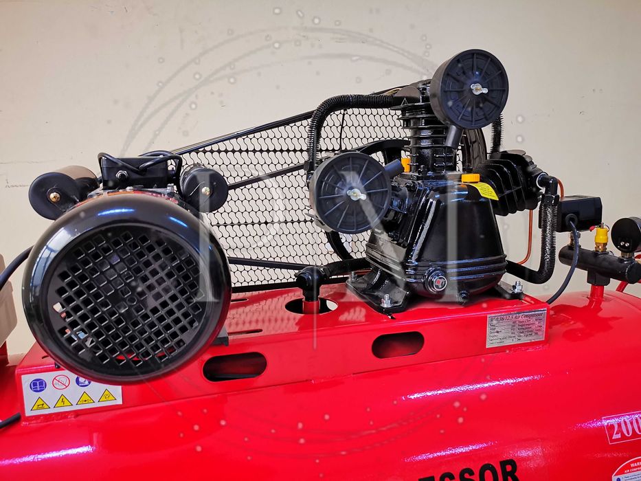 Монофазен компресор за въздух 200 литра с усилен дебит и гаранция