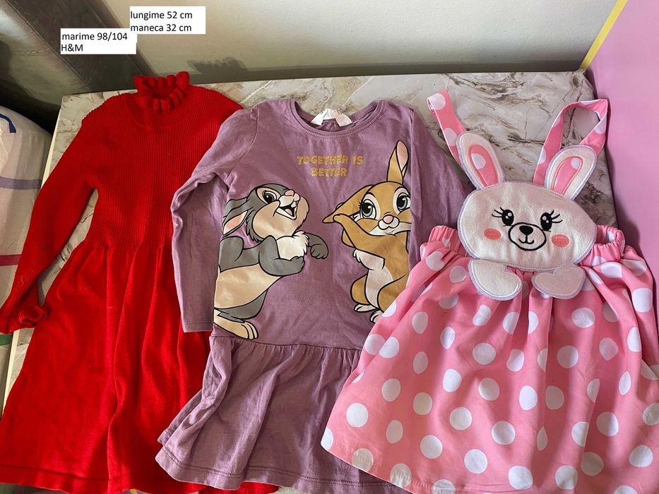 Lot rochie eleganta copii fete marime 98-104 craciun catifea