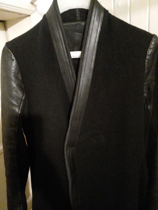 Rick Owens палто - вълна, кашмир, кожа - обличано веднъж!