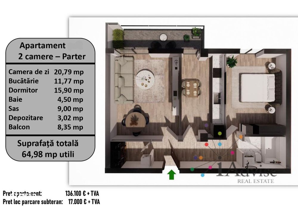 Apartament NOU 2 camere Tractorul, Brasov