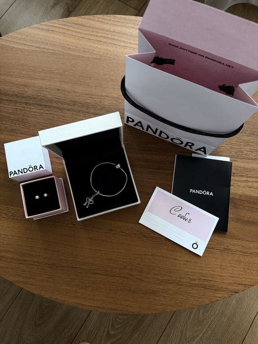 НОВО Disney x PANDORA гривна + талисман + обеци | пълен пакет Пандора