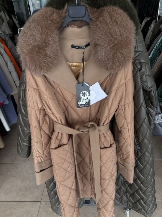 Шушляково яке якета с естествен косъм лисица