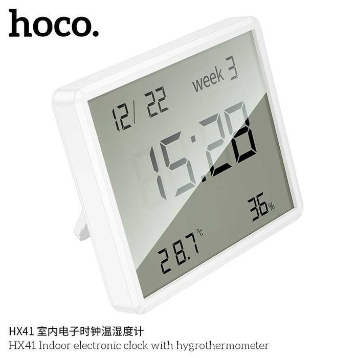 Hoco HX41 Датчик температуры и влажности часы термометр и гигрометр