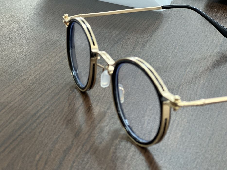 Rama ocelari retro ,unisex auriu/negru