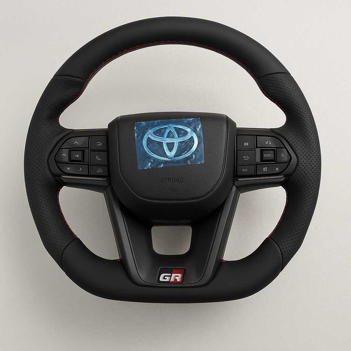 Toyota GR спортен волан кожа с червени шевове Yaris Corolla