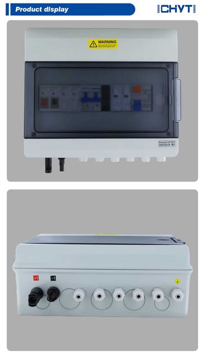 Cutie combinatoare fotovoltaică pentru sistem solar DC+AC,IP65 1 intrare 1 ieșire 1 șiruri cu panouri solare 15A 600V AC