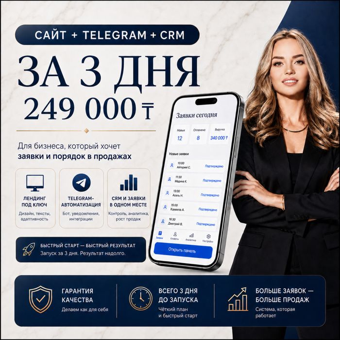 Ваш проект будет выглядеть дороже, чем есть. Сайт+Telegram+ИИ за 3 дня