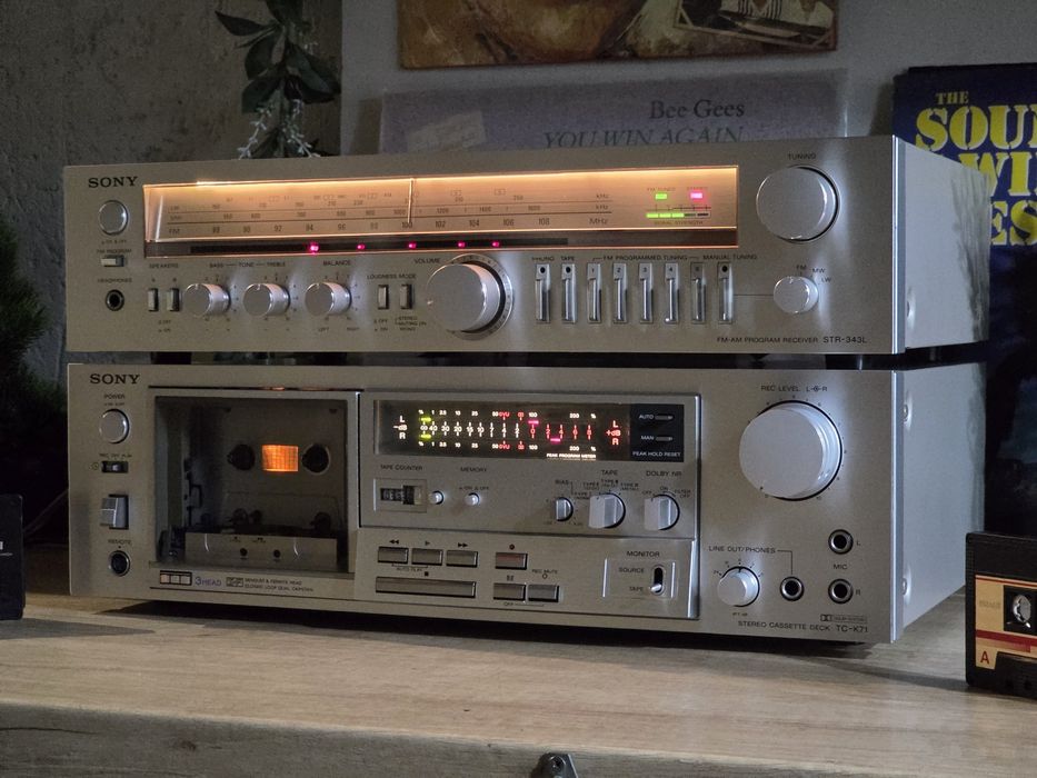 Sistem audio SONY ,receiver str-343L, casetofon deck tc-k71, 3 head