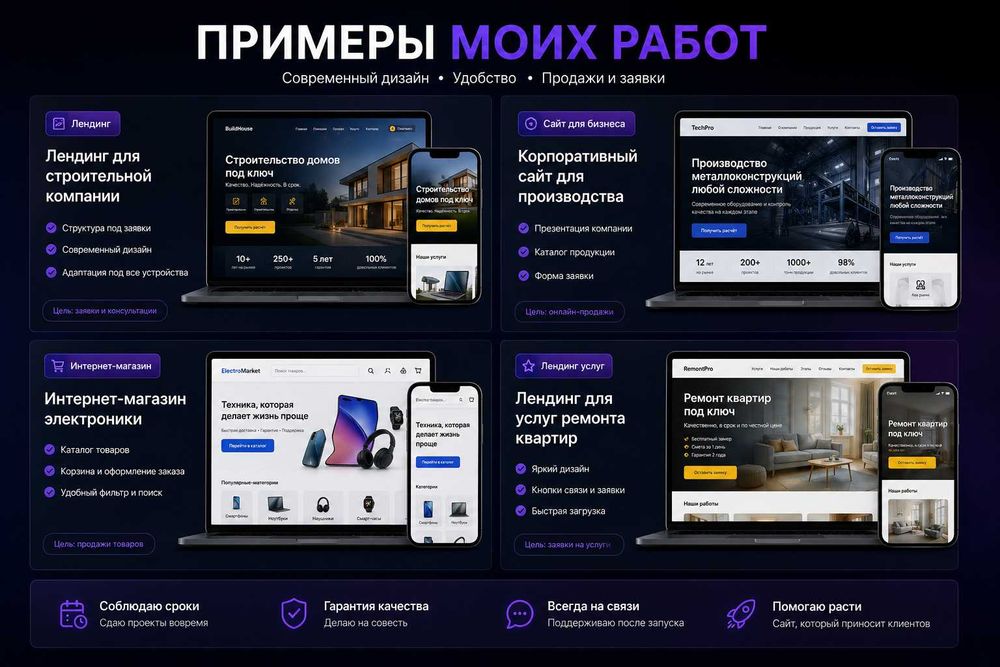 Создание сайтов и лендингов под ключ