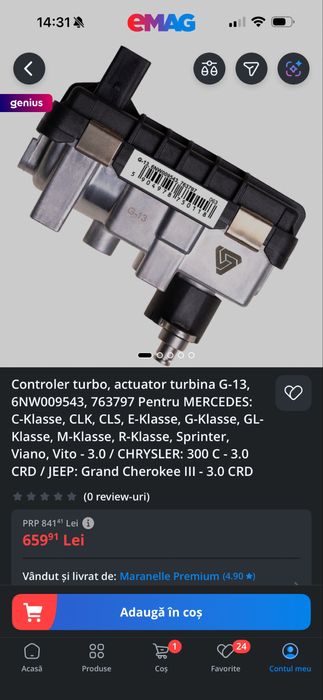 Actuator turbo electric Mercedes / Chrysler / Jeep