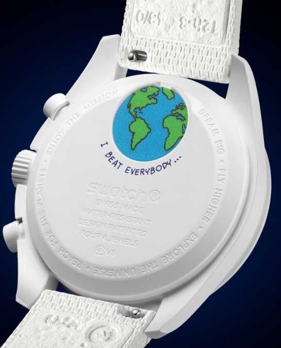 Ceas SWATCH X OMEGA Mission to Earthphase Moonshine Gold-COLD MOON !!