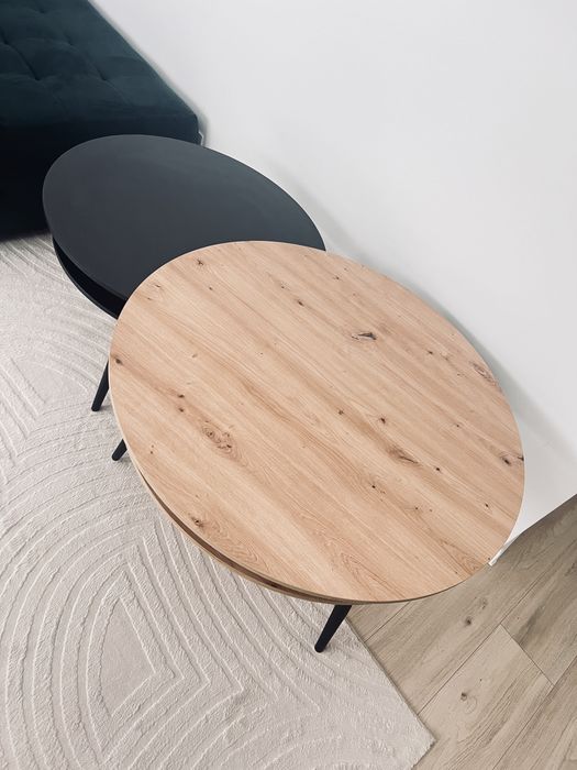 Set măsuțe de cafea din material pe bază de lemn, 90/90/51 cm