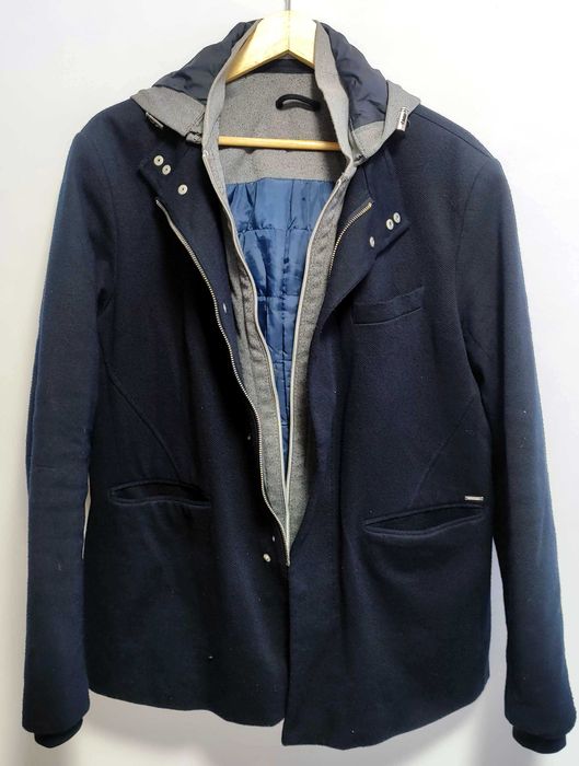 Блейзър Zara - М тъмно син с качулка