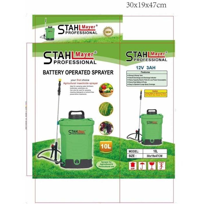 НЕМСКА Акумулаторна пръскачка 10 литра Stahlmayer + ЛЕД ФЕНЕР