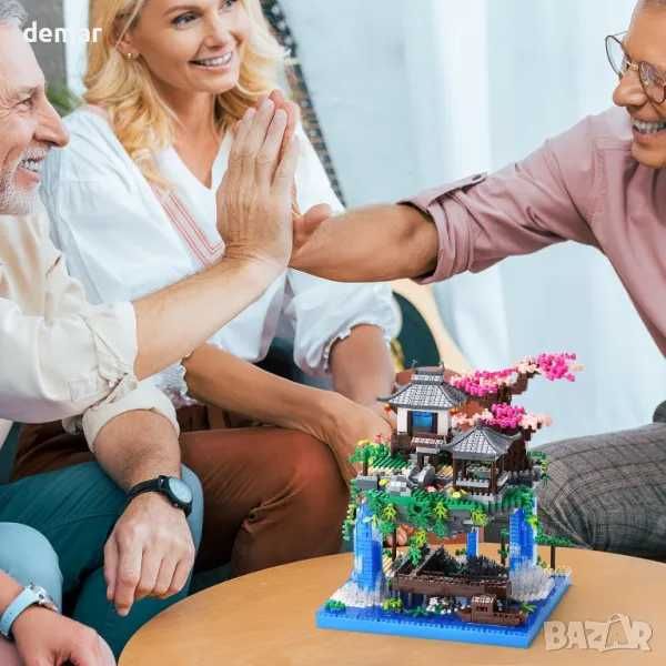 CAXIMSY Строителен комплект Мини японска къща с череша, 3300 части