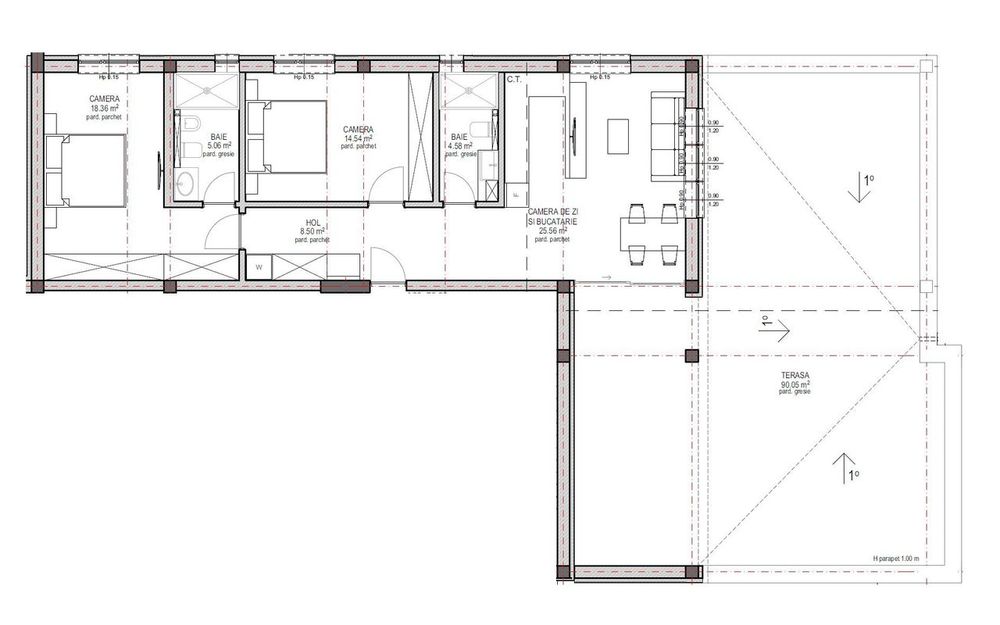 Penthouse 3 camere , 2 bai,TERASA 90mp, Lacul lui Binder, Sibiu