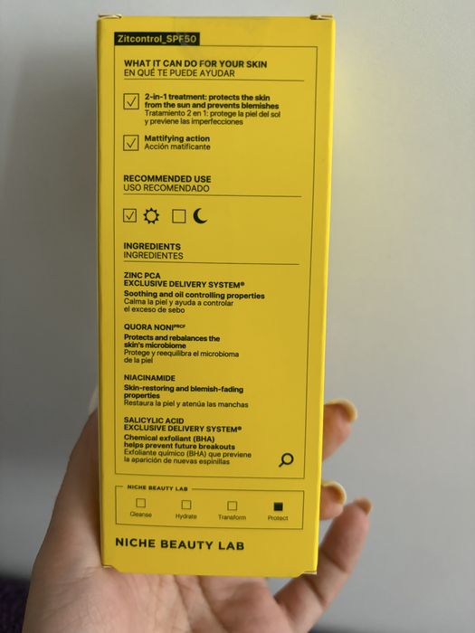 Слънцезащита + крем 2в1 за акнеична кожа ( ZITCONTROL SPF50) Acnemy