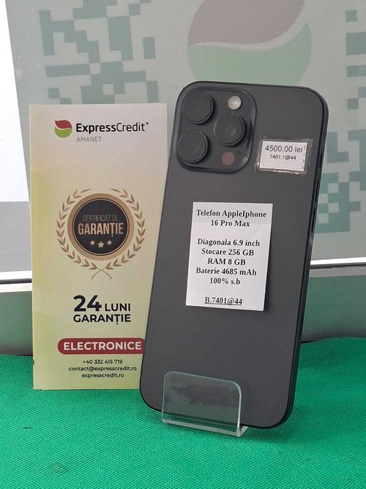 Apple Iphone 16 Pro Max 256GB (Ag44 B7401) - Garantie 2 ani!
