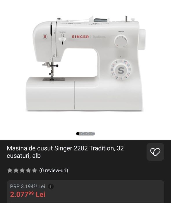 Mașina de cusut Singer 2282 Tradition 32 cusaturi CA NOU