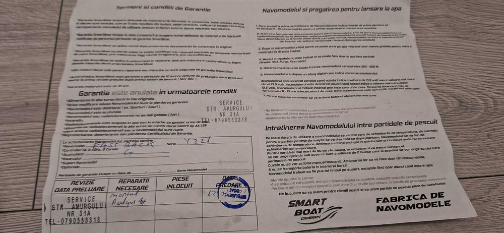 NAVOMODEL cu AUTOPILOT pentru pescuit plantat. Cu garantie navo si autopilot, 2 acumulatori, husa transport, imbunatatiri la producator, incarcator