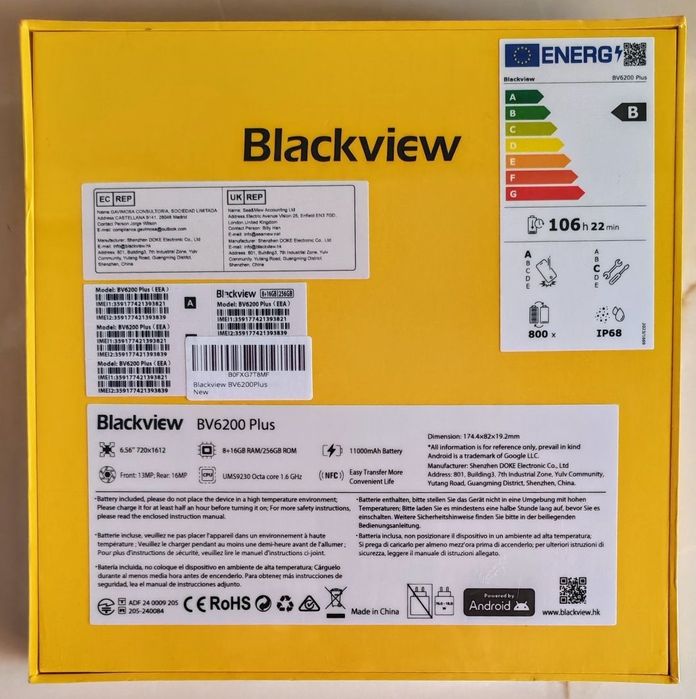 Blackview BV6200 Plus 256+8, telefon rugged antisoc