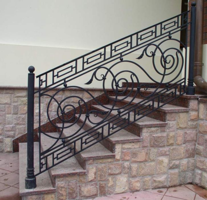 Решётка,  перила, навес, кованные