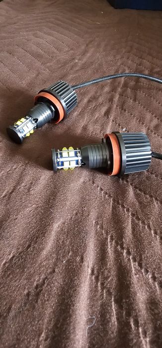 Комплект LED крушки H8 120W за фабрични ангелски очи - бели за BMW