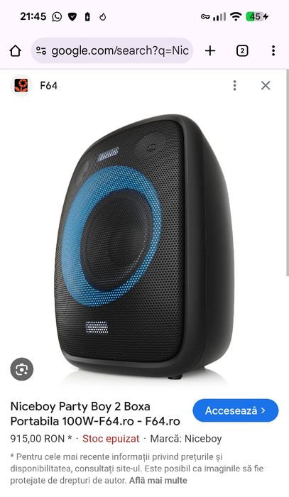 Boxa Karaoke 100W cu 3 microfoane